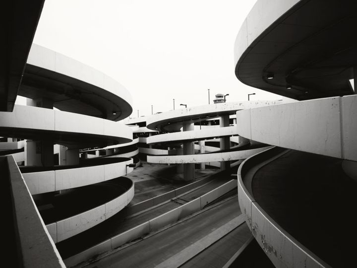 Spiral ramps of a multi-level parking structure — parking structure operations